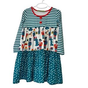 Millie Loves Lily Striped and Polka Dot girls nutcracker Dress Sz 4